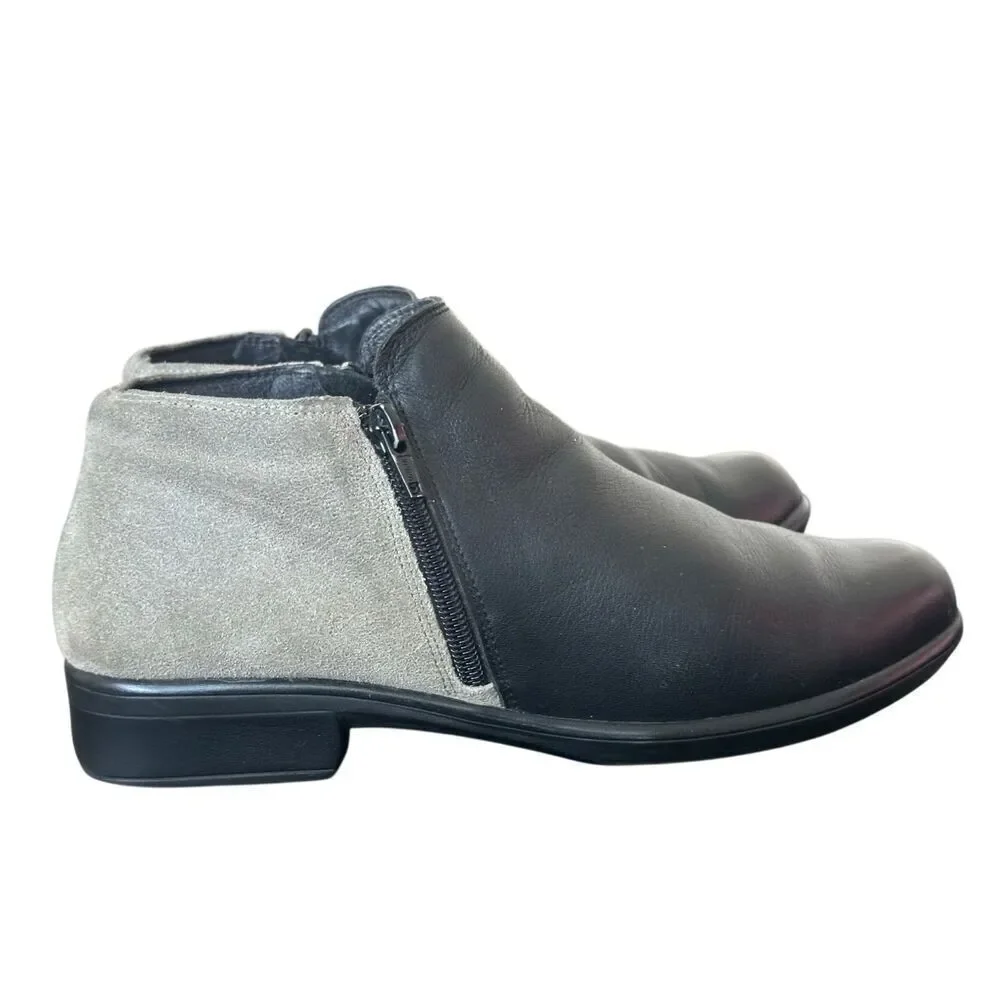 NAOT Helm Gray Black Ankle Boots Size 39 US 8-8.5